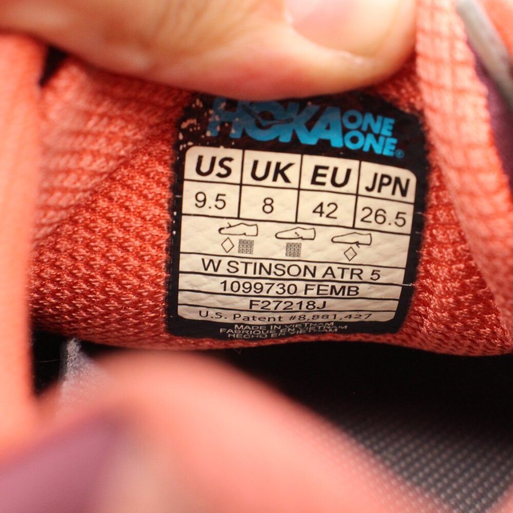Hoka One One Stinson ATR 5 Women's Size 9.5  Orange Green Casual Sneaker - Picture 3 of 10